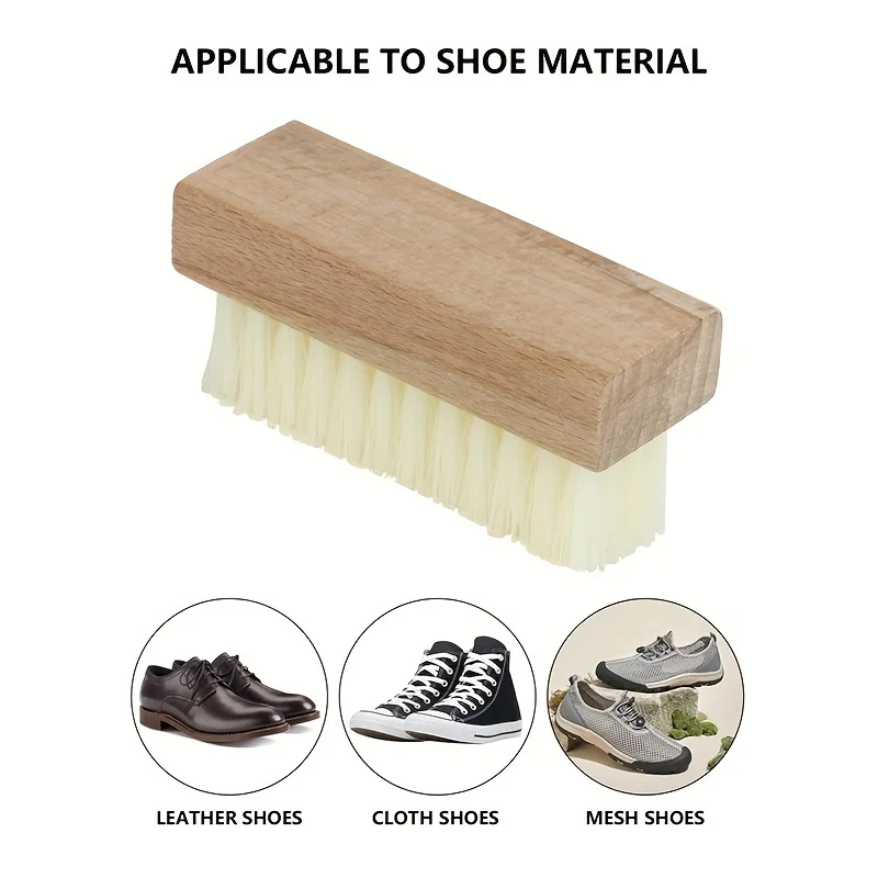 1PC Beech wood small square brush, horse hair, bristle hair, PP silk, ground silk, solid wood shoe brush, cleaning, dust removal