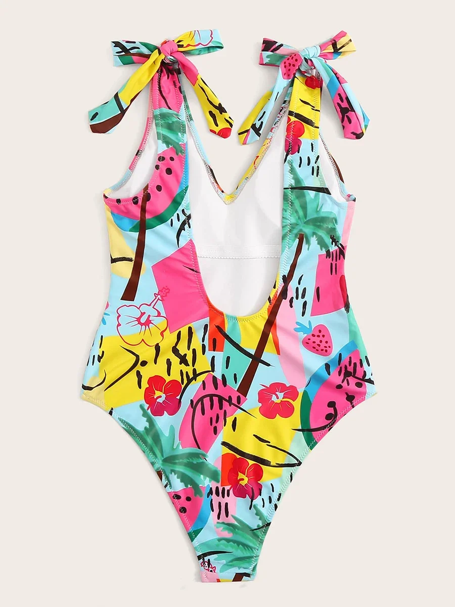 Bañador Sexy con nudo y hombros descubiertos para mujer, traje de baño de una pieza para mujer, traje de baño 2023, ropa de playa para mujer, Monokini