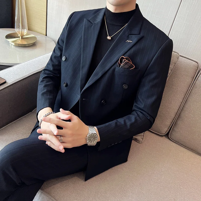 7175 Tweedelig Pak Voor Heren Met Dubbele Rij Knopen En Winter