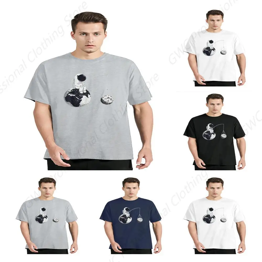 Men Graphic T-shirt Loose Funny Design Astronaut Printing T Shirt Cool Men's Clothing  S - 6XL Fresh Classic Basic Tshirts