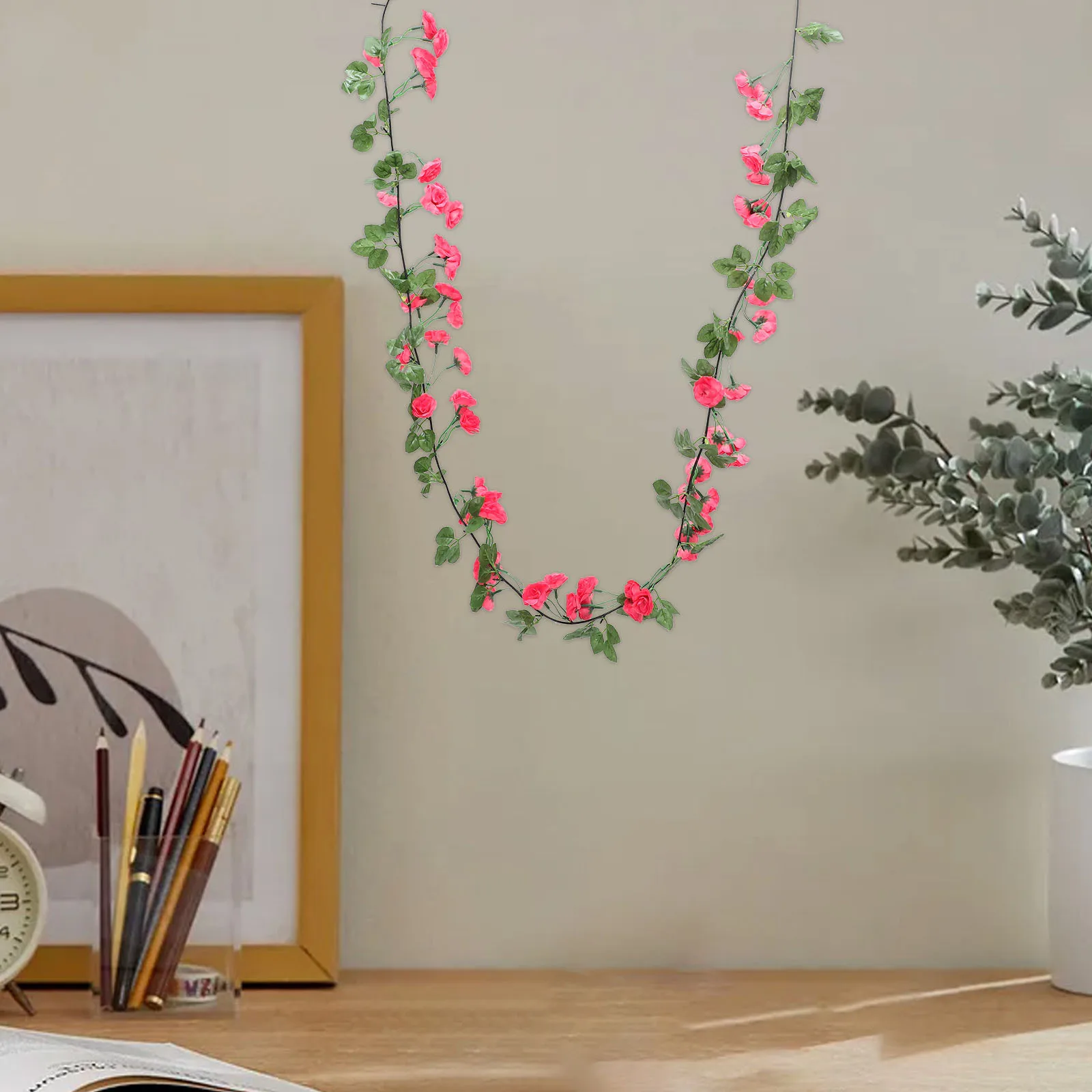 

Realistic Silk Cloth Rose Vine Artificial Flower Garland for Wedding Arch Party Room Decor Delicate Floral Garland