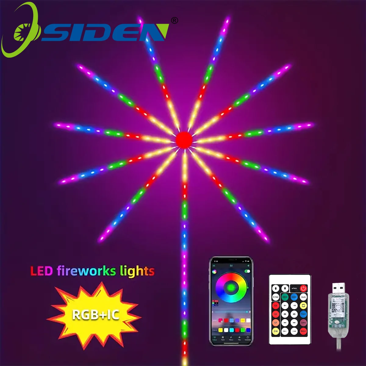 

Smart LED Light Strip RGB IC LED Fireworks Light Strip USB Powered Music Sync for Living Room Party Home Decorative Lights