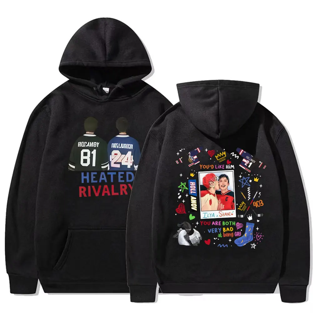 

Толстовка с графическим принтом «HEATED RIVALRY Hockey Love» для мужчин и женщин, модная повседневная толстовка с длинными рукавами, унисекс, винтажная свободная толстовка оверсайз