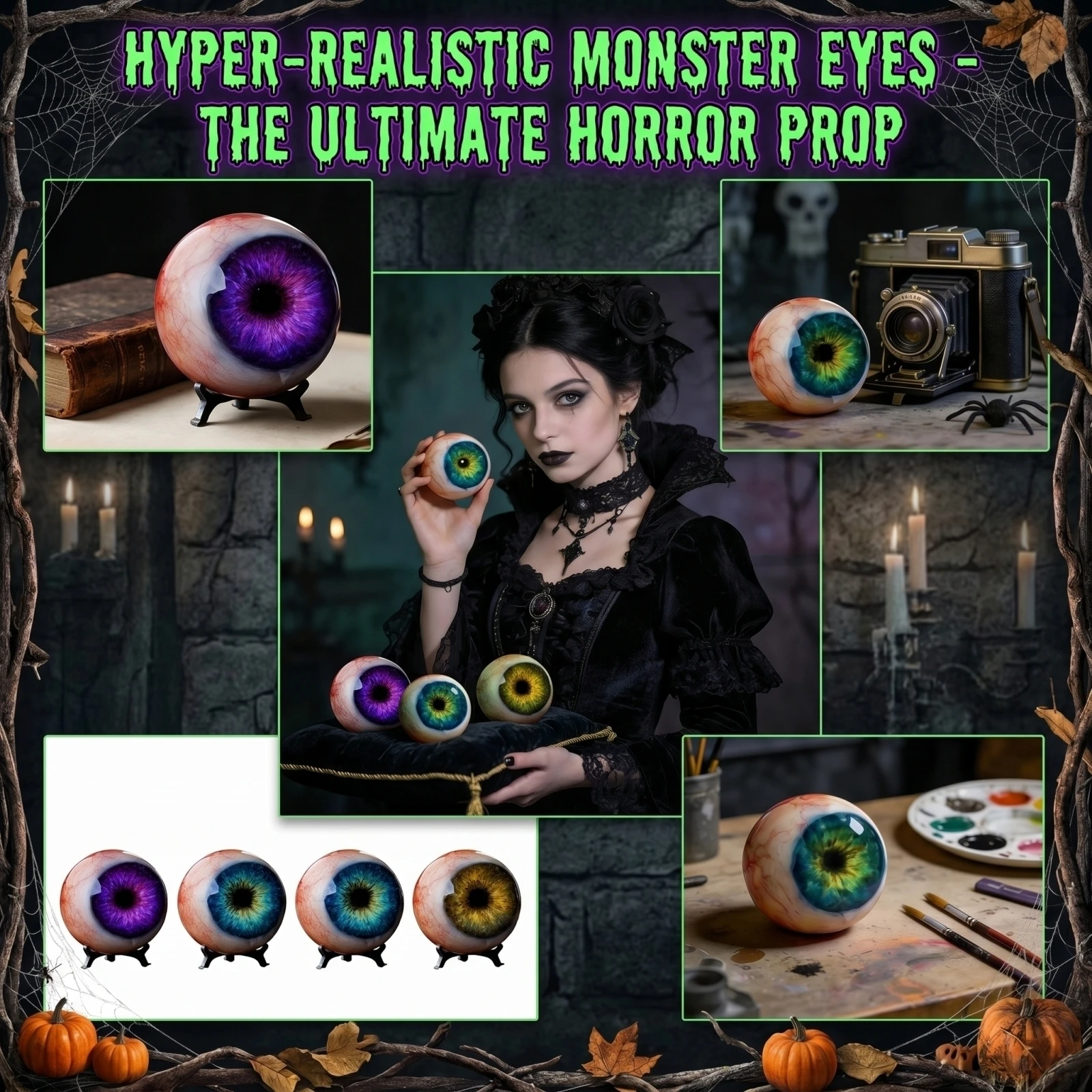 Ojo de Monstruo Hiperrealista, Decoración de Ojo Aterrador, Adorno de Horror, Figura de Ojo 3D Espeluznante para Fiestas y Casas Encantadas