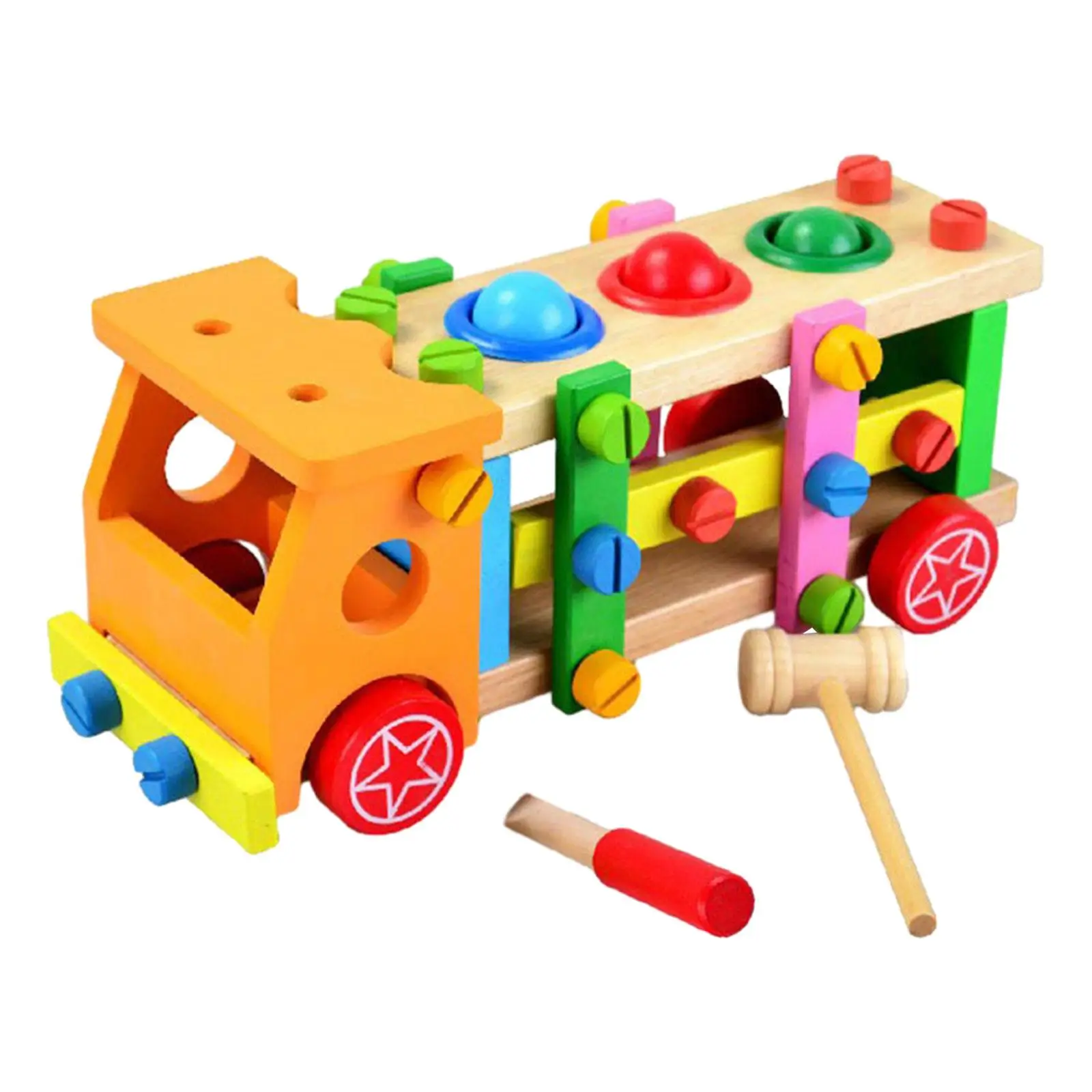 

Pounding Toy Puzzle Toy Development Toy Wooden Tool Bench Set Pretend Play Educational Toy for Preschool Boys Girls Ages 3 4 5