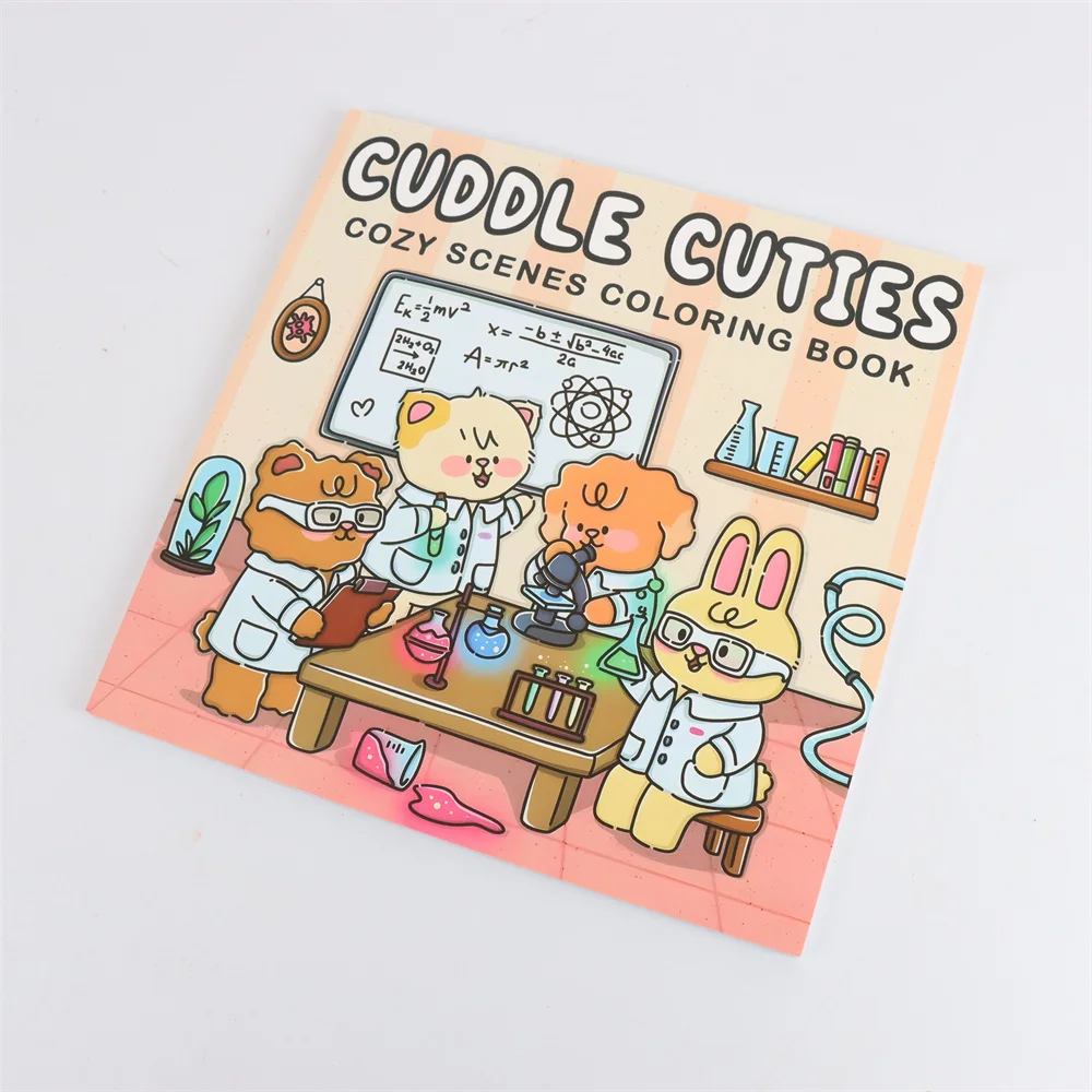CUDDLE CUTIES Cute Comfy Coloring Book for Adults and Teens Featuring Adorable Creatures in Cozy Hygge Moments for Relaxation