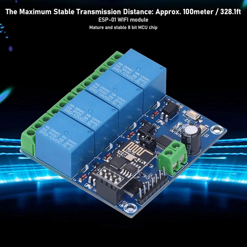 A39Q-4 Canali Modulo Relè Wireless Wifi Smart Home Phone APP Modulo Interruttore Remoto ESP8266 (12V)