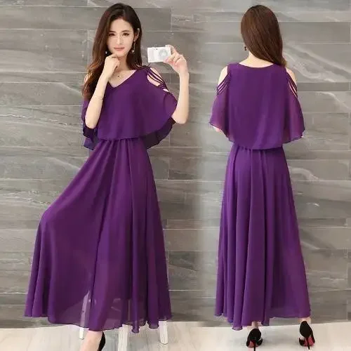 Dresses Summer Wear for Women Chiffon Sexy Expansion Skirt Woman Dress Vestido De Mujer Femme Robe