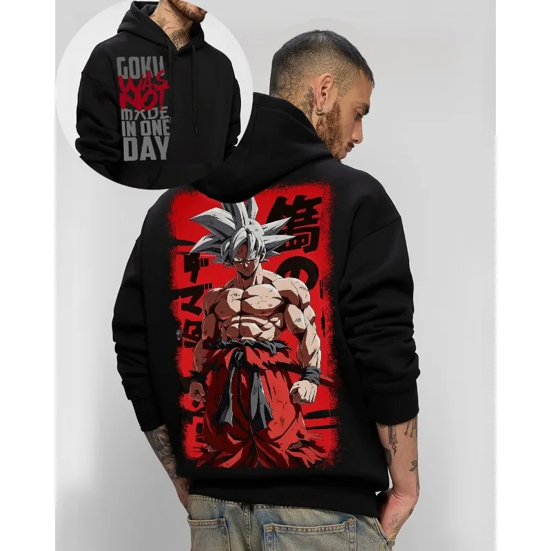 Dragon Ball Men's Hoodies Autumn Winter Sweatshirt Japanese Anime Goku Graphics Clothing Y2K Streetwear 100% Cotton Streetwear