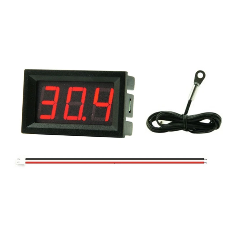 Mini Direct Current 4-30V Single Display Digital Thermometer with Metal Probe Temperature Tester for Refrigerator