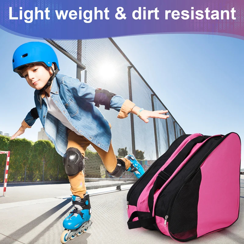 ใหม่-Roller Skate Bagสําหรับสเก็ตน้ําแข็ง,อินไลน์สเก็ตและอุปกรณ์สเก็ต,Breathableสเก็ตกระเป๋า + สายคล้องไหล่ปรับได้