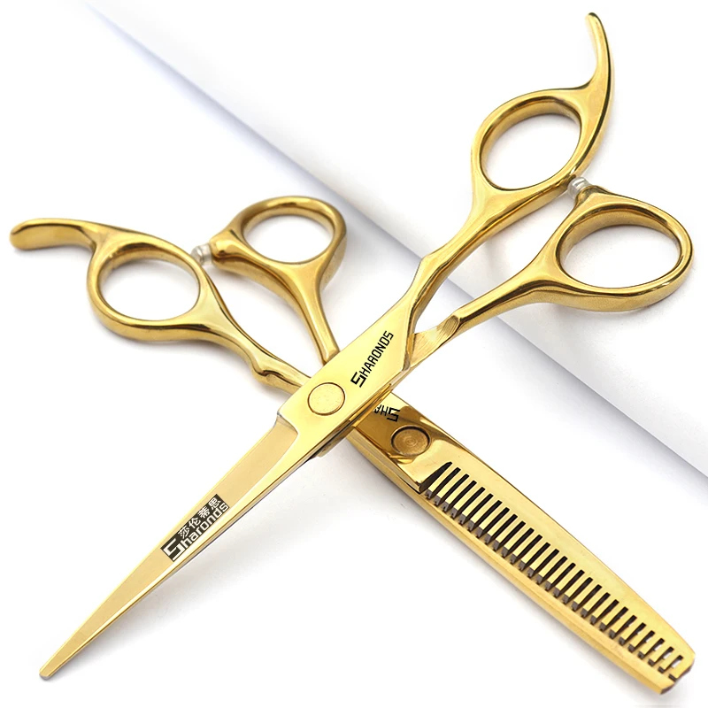 Barber Scissors, Hairstylist Exclusive Hair Clippers, 6 Inch German Steel Flat Shears, Hairdressing Thining Cutting Tools