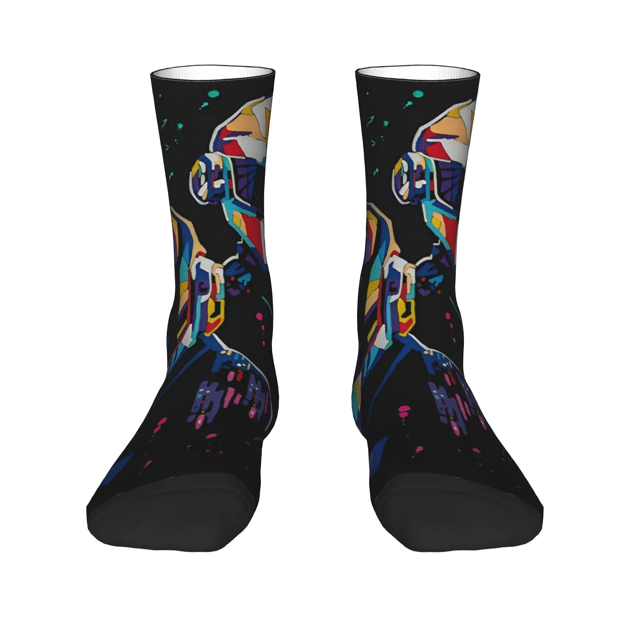 Men Socks Daft Punk Rock Band  Stockings Non-Slip Soft Socks Winter Trendy Graphic Skateboard Socks