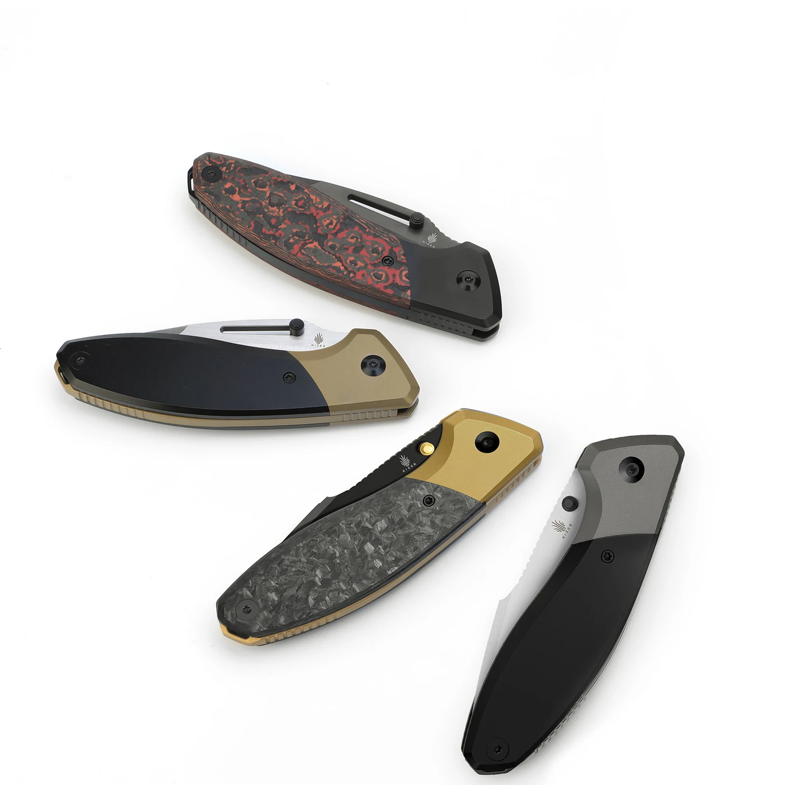 Kizer سكين للفرد Staffi Ki3695A1/Ki3695A2 Bulli Ki3695A3/Ki3695A4 مقبض تيتانيوم مع S45VN شفرة فولاذية سكاكين الجيب 2025