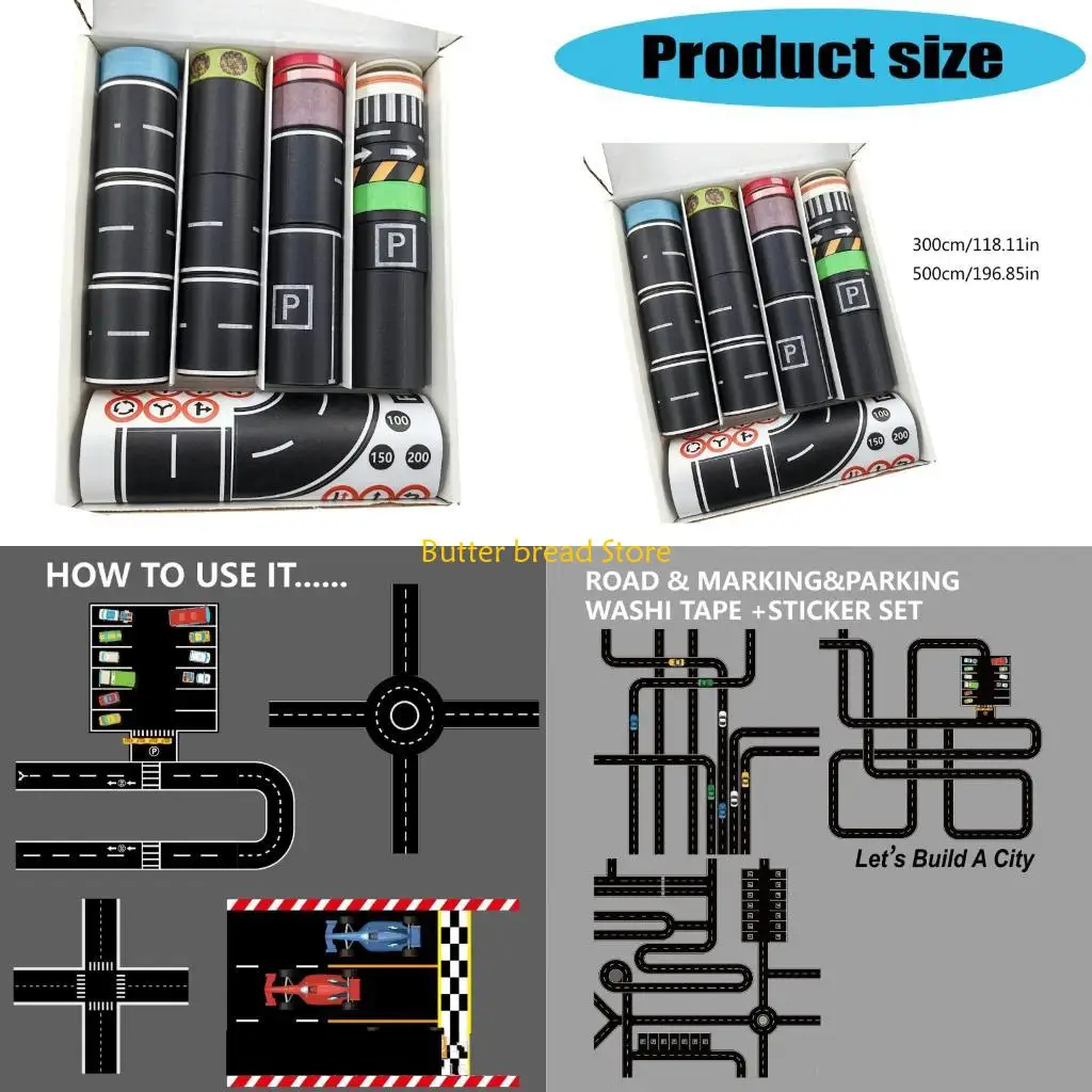 

W89C Road Track Sticker Tape Strong Adhesive Pavement Marking Sticker Roadway Marking Tape For Indoor Home Decoration