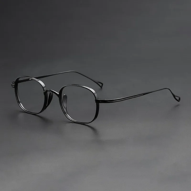 

Titanium Retro Eyeglasses Frames for Men Women Anti-blue Light Customizable Prescription Small Square Myopia Designer Glasses