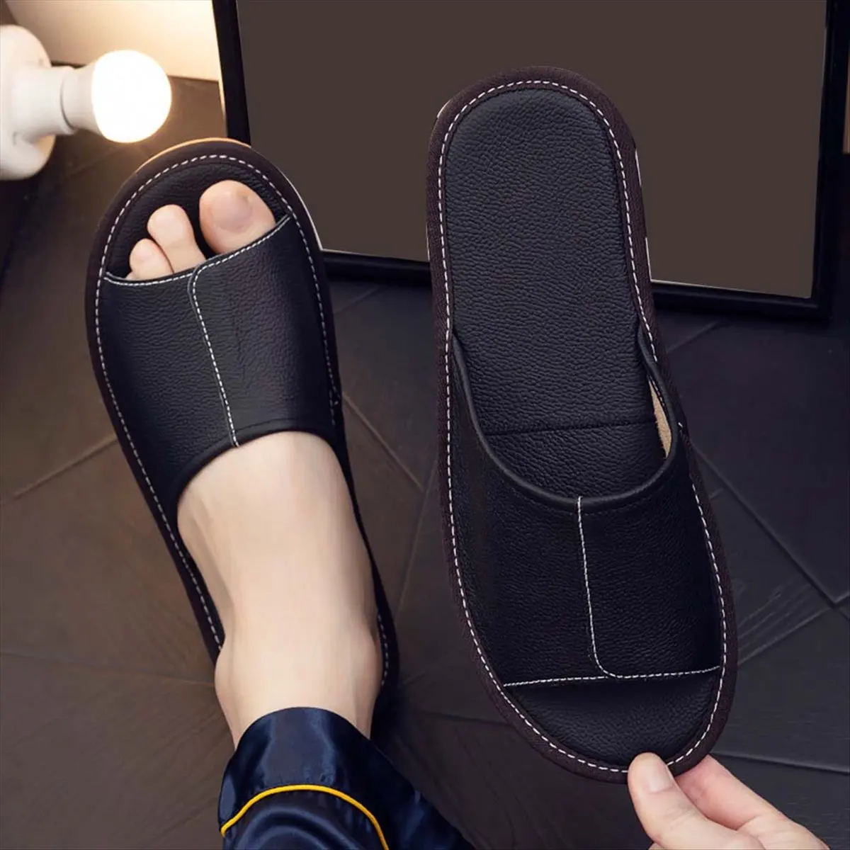 grand 1Pair Soft Slippers Summer Slippers Quiet Non-Slip Slippers for Indoor and Outdoor,Size 25