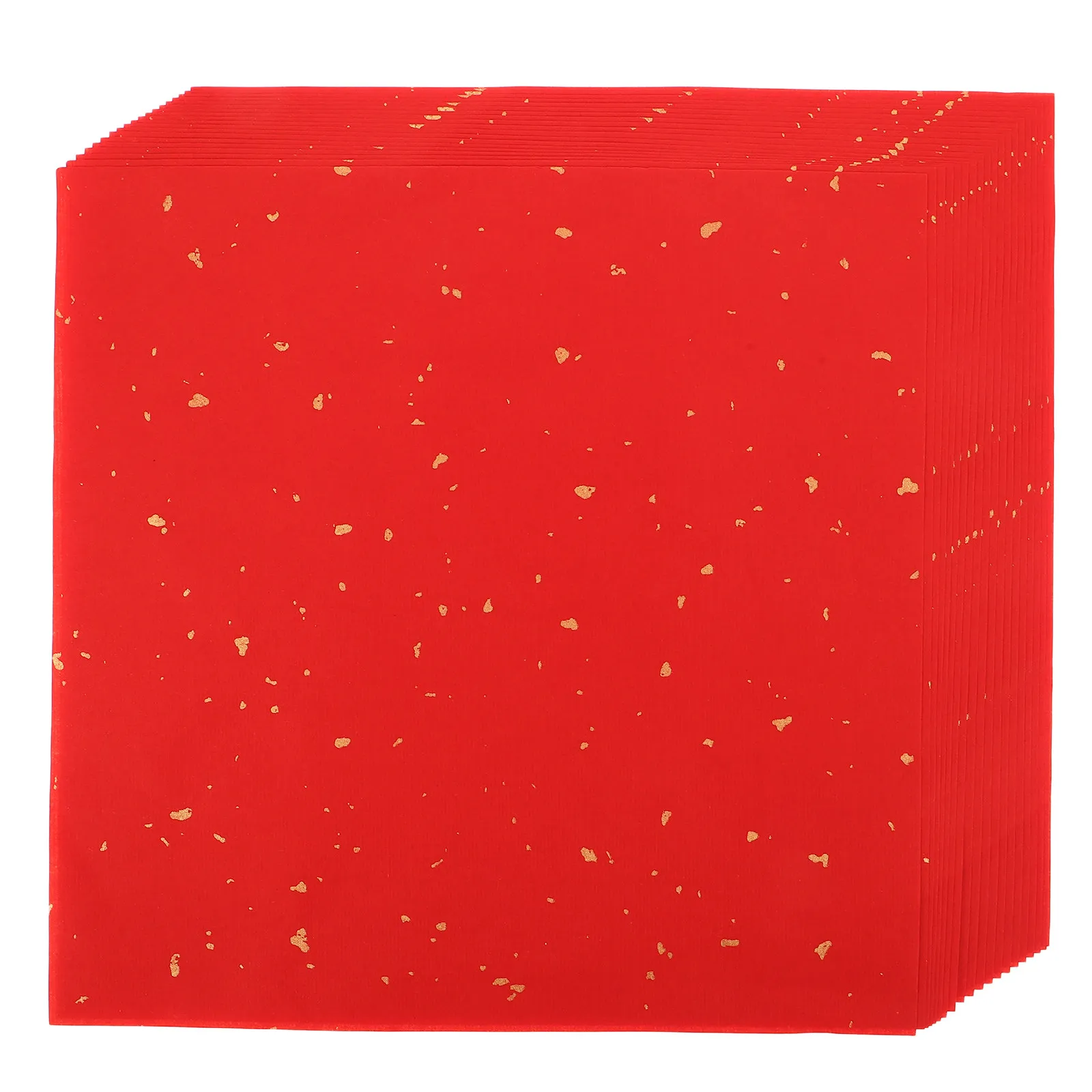 

60Pcs 22x22cm Square Red Xuan Paper Traditional Chinese Calligraphy Practice Sheets for Spring Festival Couplets Paper Cutting