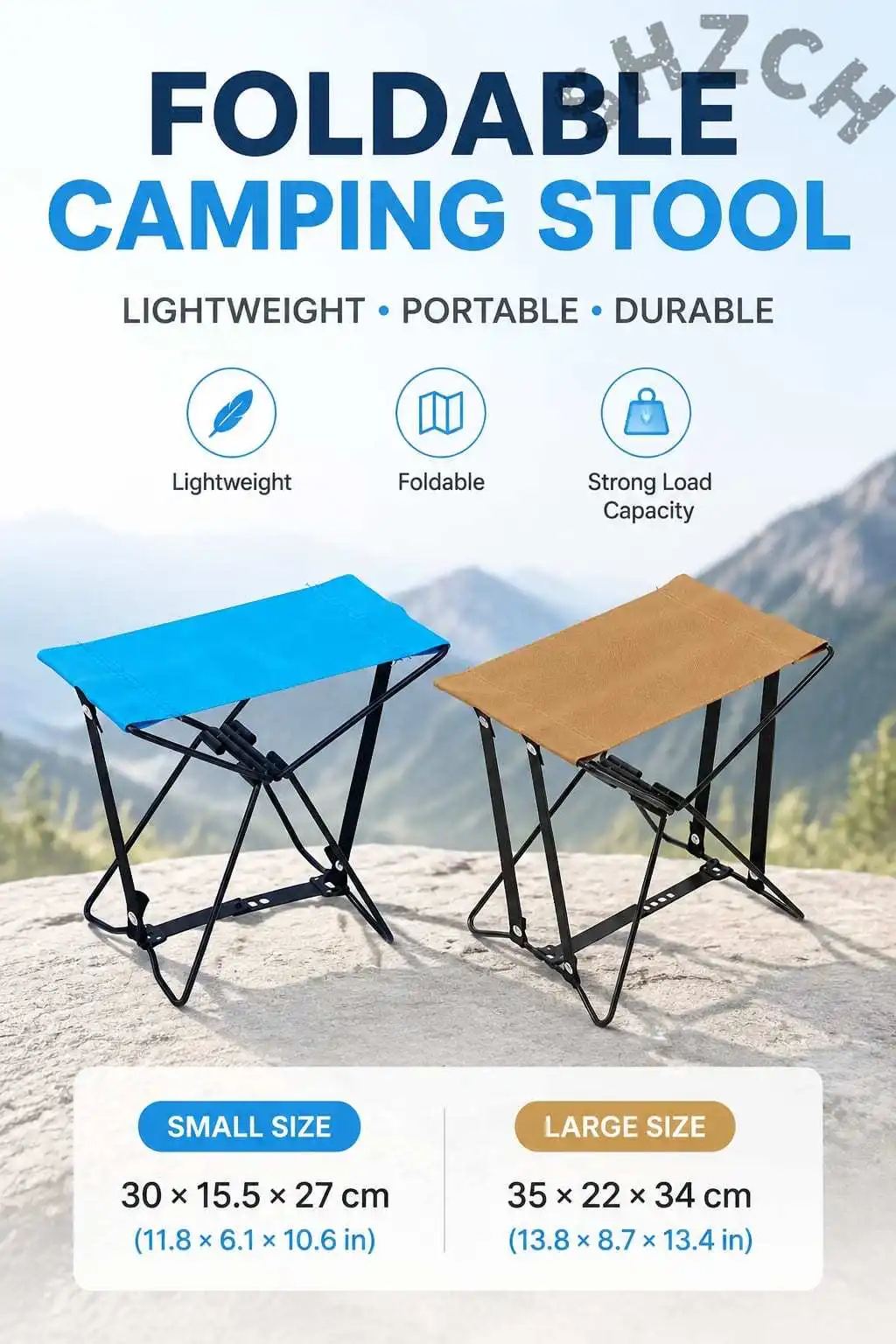Ultra-Lightweight Folding Stool for Camping, Picnics & Outdoor Leisure — Compact Portable Seat