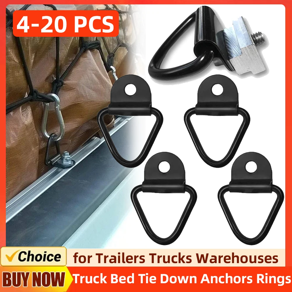 Heavy Duty Truck Bed Tie Down Anchor Anéis, Trailer Gancho Parafuso de Carga em V Anel, Pickups Rail Acessórios, 4-20Pcs