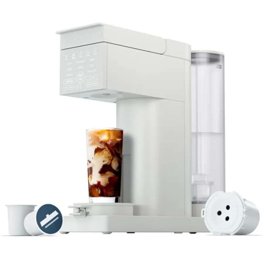 Caffeinator Single Serve Coffee Maker Brew Kcups and Grounds Drip Coffee Machine with Brew Strength Settings Iced Coffee Functi