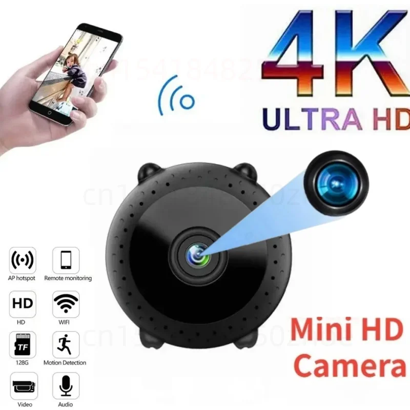 Minicámara inteligente HD 4K con Wifi, videocámara de acción 1080P con visión nocturna Invisible, videocámara de vigilancia para coche