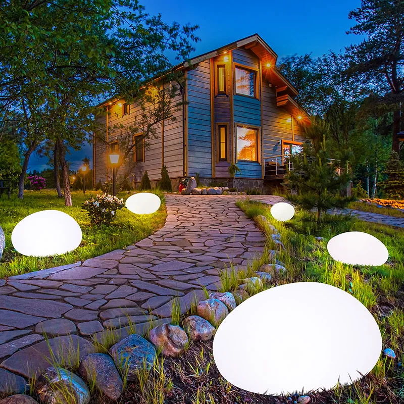 Luminous Garden Stones 48*45*40cm Illuminated Decorative Ball LED Glow Statue Shine In The Dark Home Halloween Villa Decoration