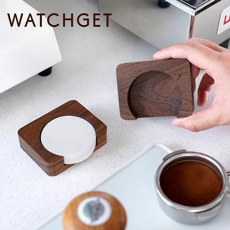 watchget Espresso Paper Filter Holder Wood Coffee Filter Storage Container Coffee Filter Dispenser 51/53/55/58/63mm Filter Paper 3