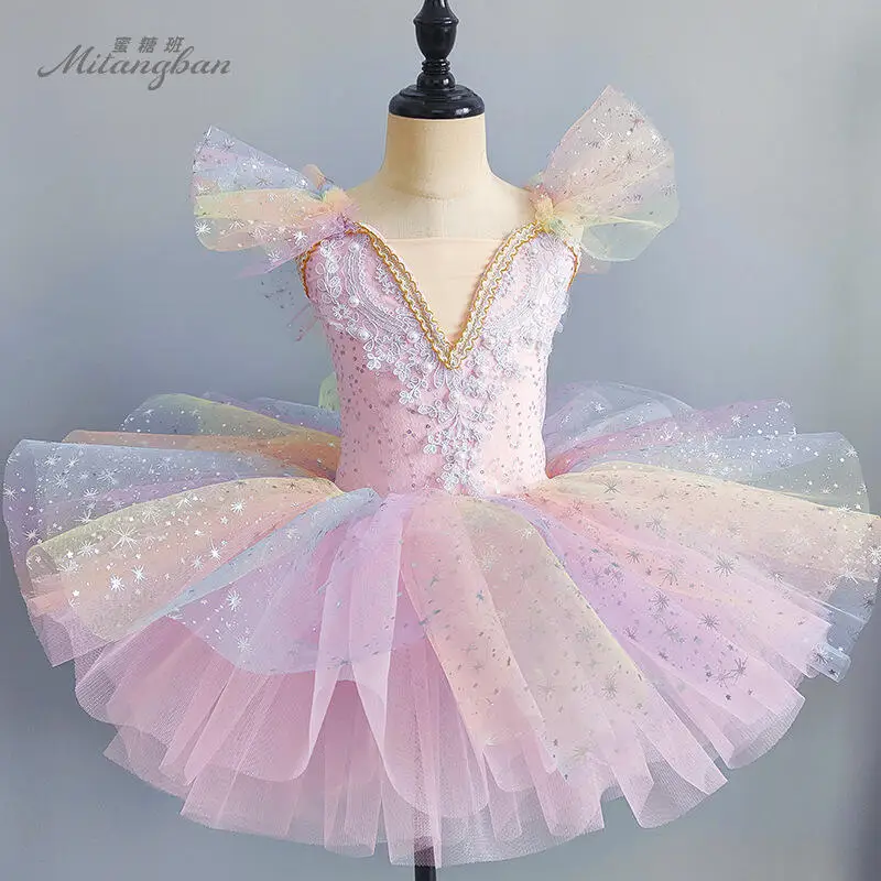 Sweet Cute Kids Ballet Dress Seven Colors Girls Childrensequined Princess Dress Ballet Tutu Danceclothes Performance Tutu Skirts
