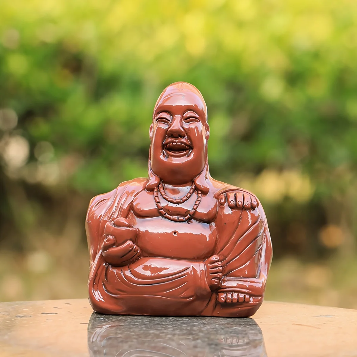 Resin Ornament Crafts Creative Middle Finger Smiling Maitreya Buddha Statue Ornament Party House Decoration