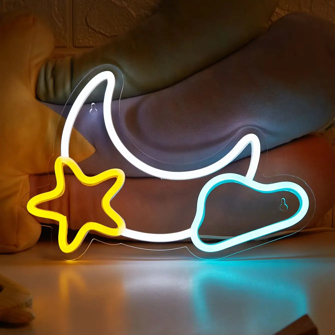 

Светодиодные неоновые вывески Chi-buy в виде звезды и луны, USB-светильники, 3D-декор для стен, лампы-вывески для спальни и гостиной