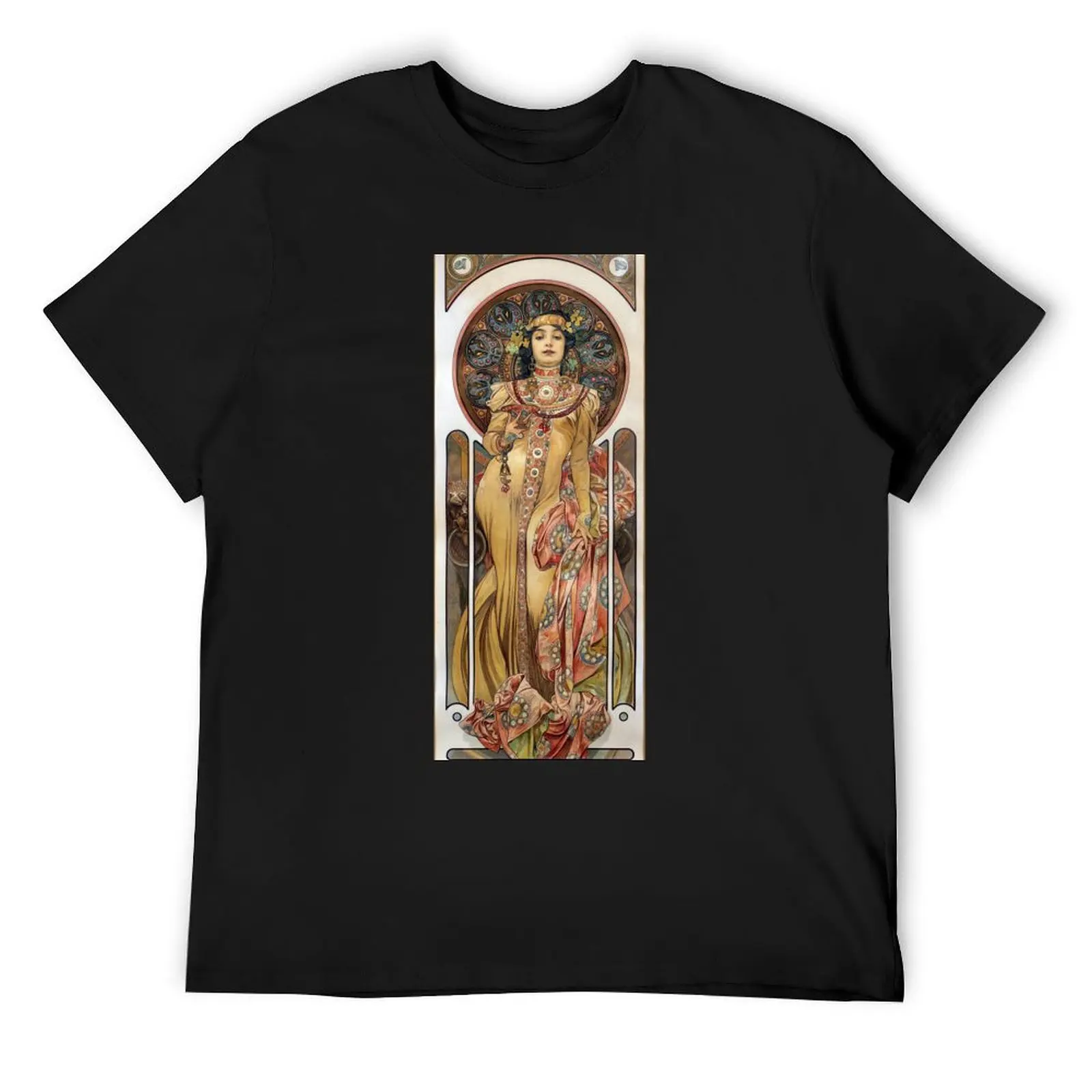 

Alphonse Mucha - Elegant Woman T-Shirt summer tops vintage quick drying plus size tops t shirts for men pack