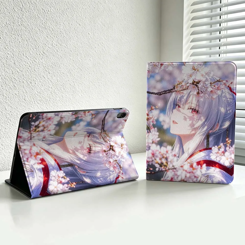 Cartoon Flower Petal Girl For iPad Pro Air mini 7 6 5 4 3 2 1 9gen M5 M4 11th 10th A17 Pro A16 Soft Inch Tablet Case Cover