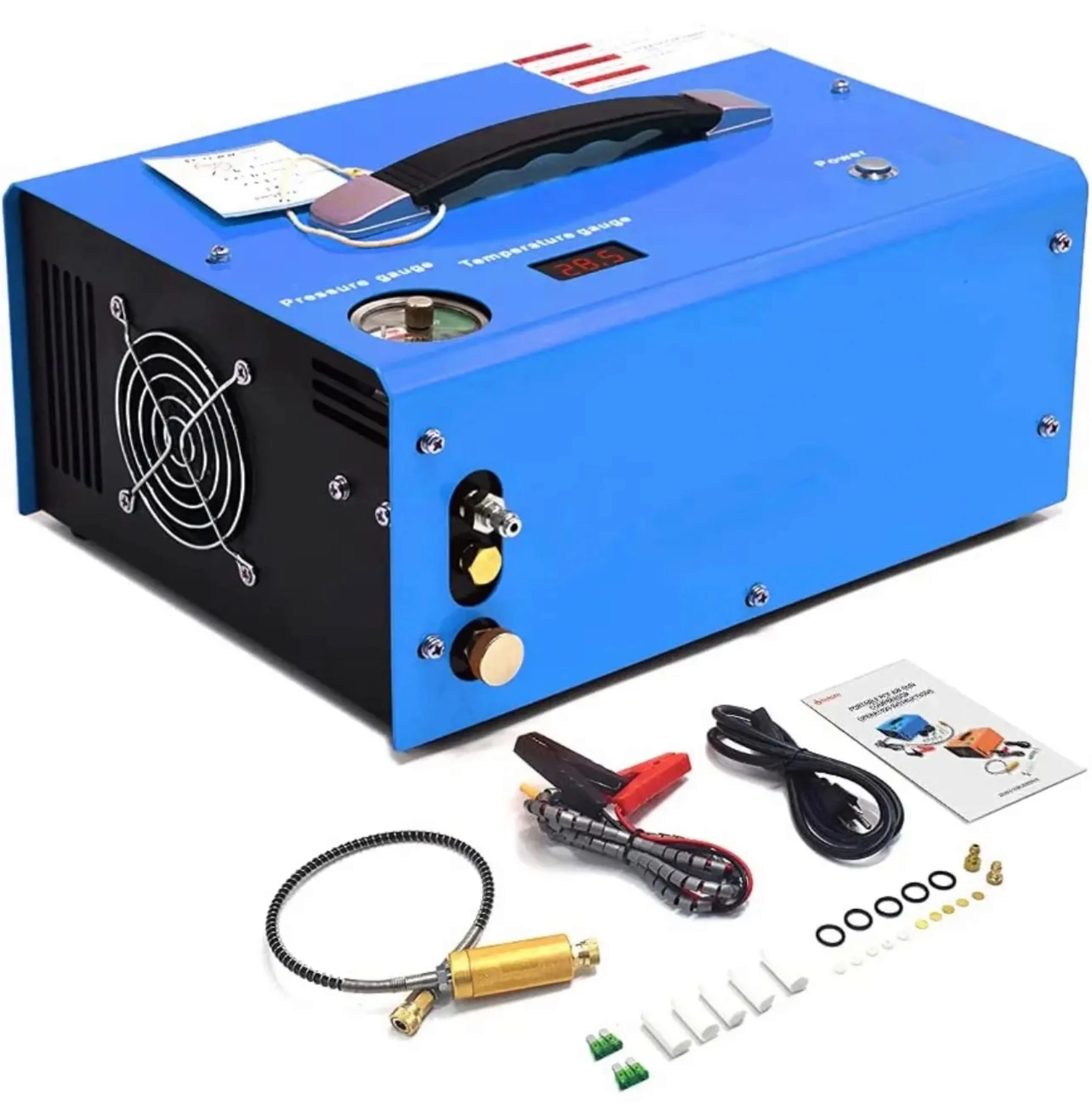 Portable 12V 110V 220V 350W 30mpa 4500psi 300bar Paintball 4500psi  Bomba Compressor for Diving Inflatable Auto Stop