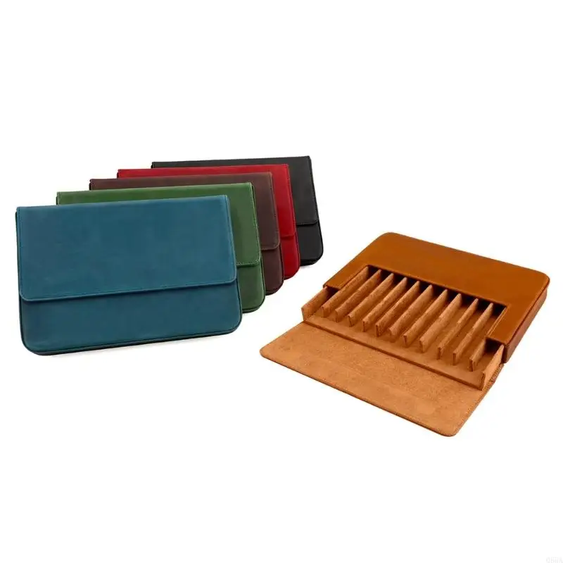 estuche-pluma-estilografica-cuero-hecho-a-mano-organizador-pluma-estilografica-con-12-compartimentos-y-cajon-para-y