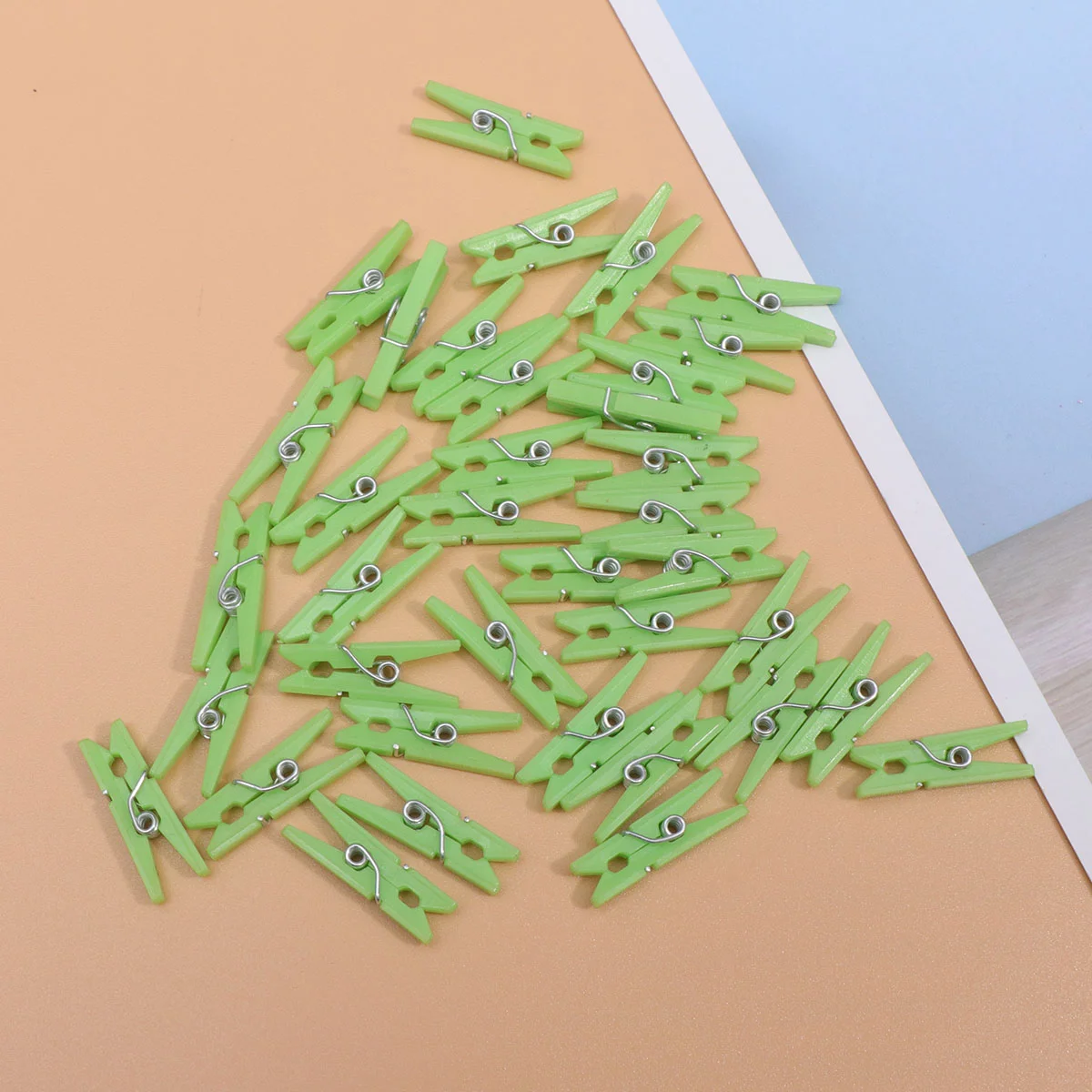 100 Pcs Clips Mini Clothes Wooden Clothespins for Hanging Classic Multipurpose Green