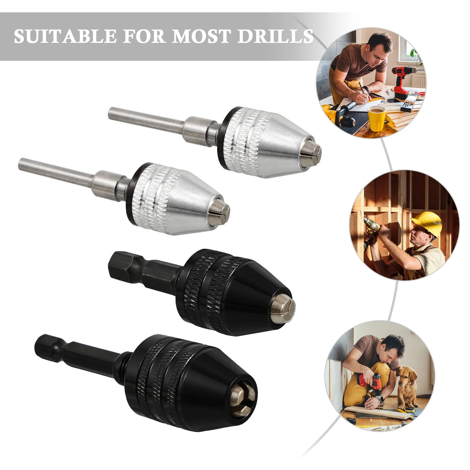 1 conjunto hex alça redonda broca mandril adaptador kit de conversão para chave de fenda elétrica impacto driver comutação rápida