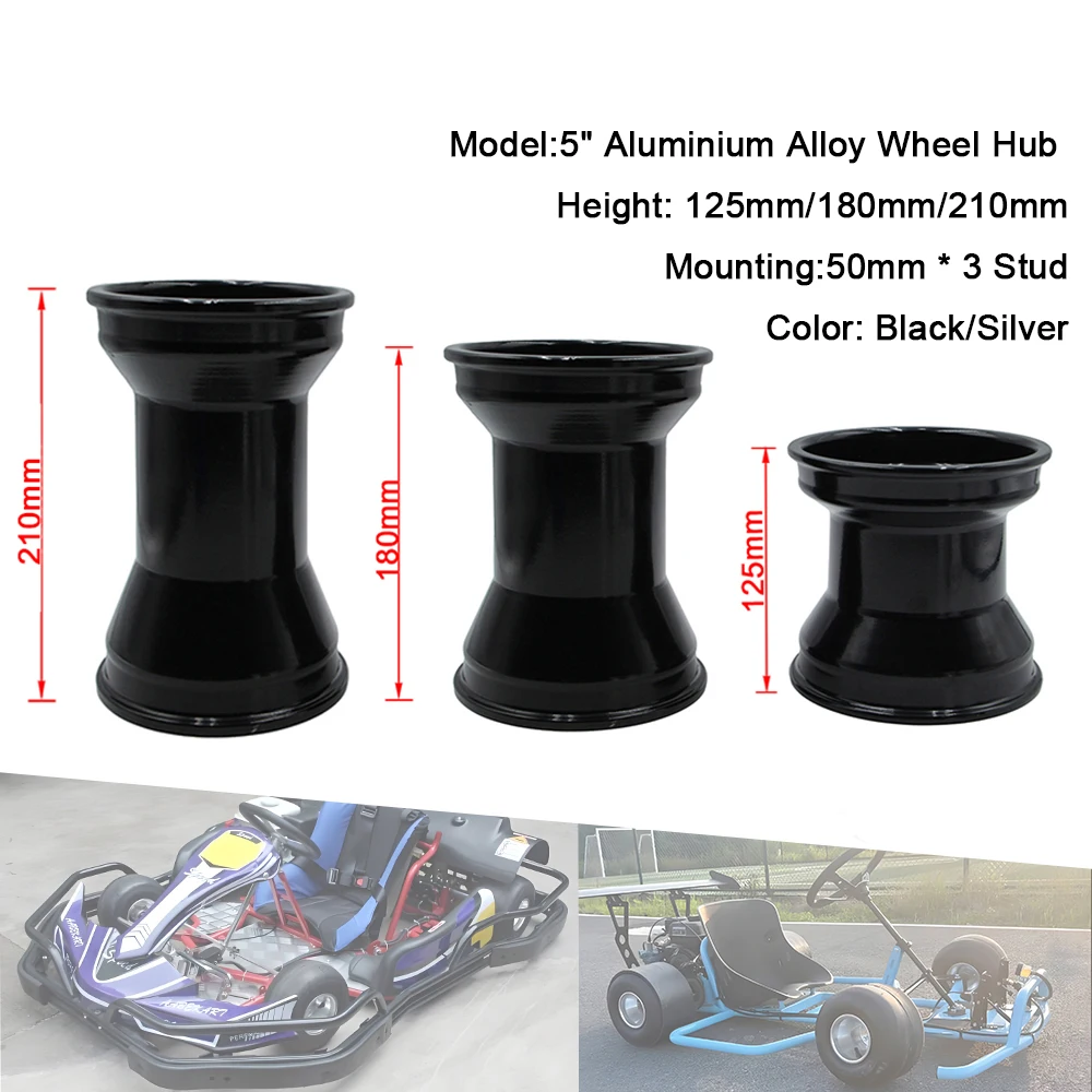 5 inch Go Kart Front/Rear Aluminium Alloy Wheel Hub Rim For 4 Wheeler Drift Karting Car Racing Tricycle 10x4.50-5 11x7.10-5 Tire