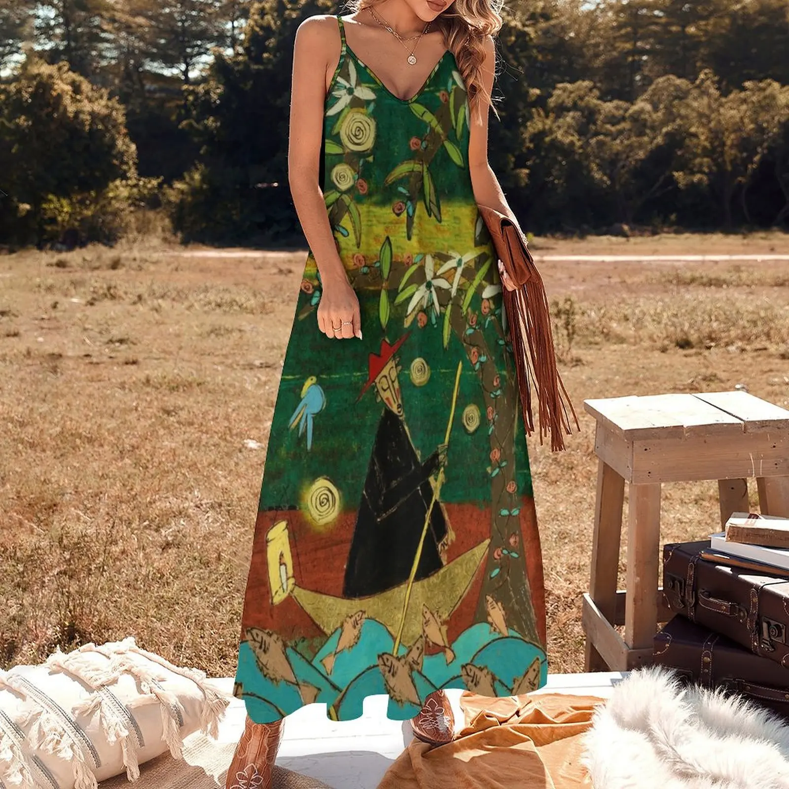 Emerald Swamp Sleeveless Long Dress Female dress Women's summer skirt summer outfits for women 2025 clothes for women Dress