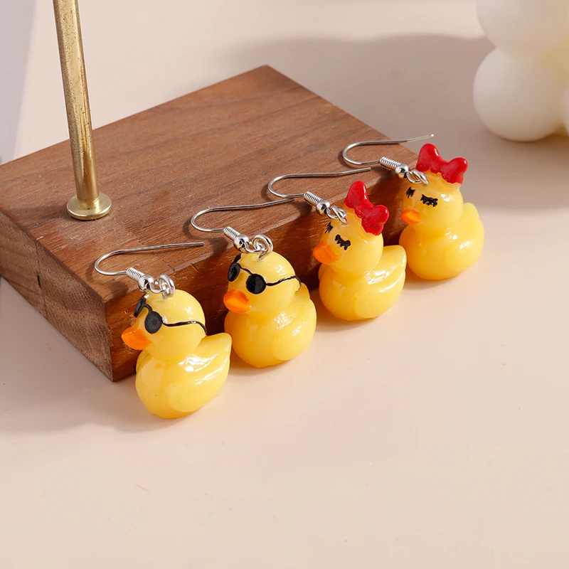 Aihua Cute Cartoon Animal Earrings Set Bowknot Sunglasses Duck Earring for Women Girls Trendy Jewelry Sets - view 3