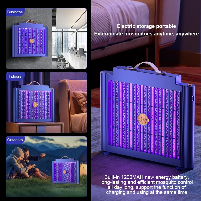 Electric Shock Mosquito Killler Lamp LED Bionic Physical Mosquito Trap Safe For Kids Kills Ultraviolet Light Mosquitoes