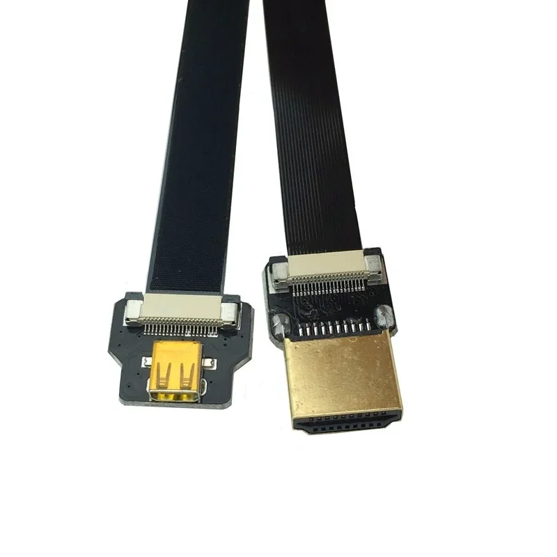 FPV HDMI-compatible Male to Micro-hdmi Female Adapter FPC Ribbon Flat HDMI-compatible Cable Pitch 20pin for Aerial Photography