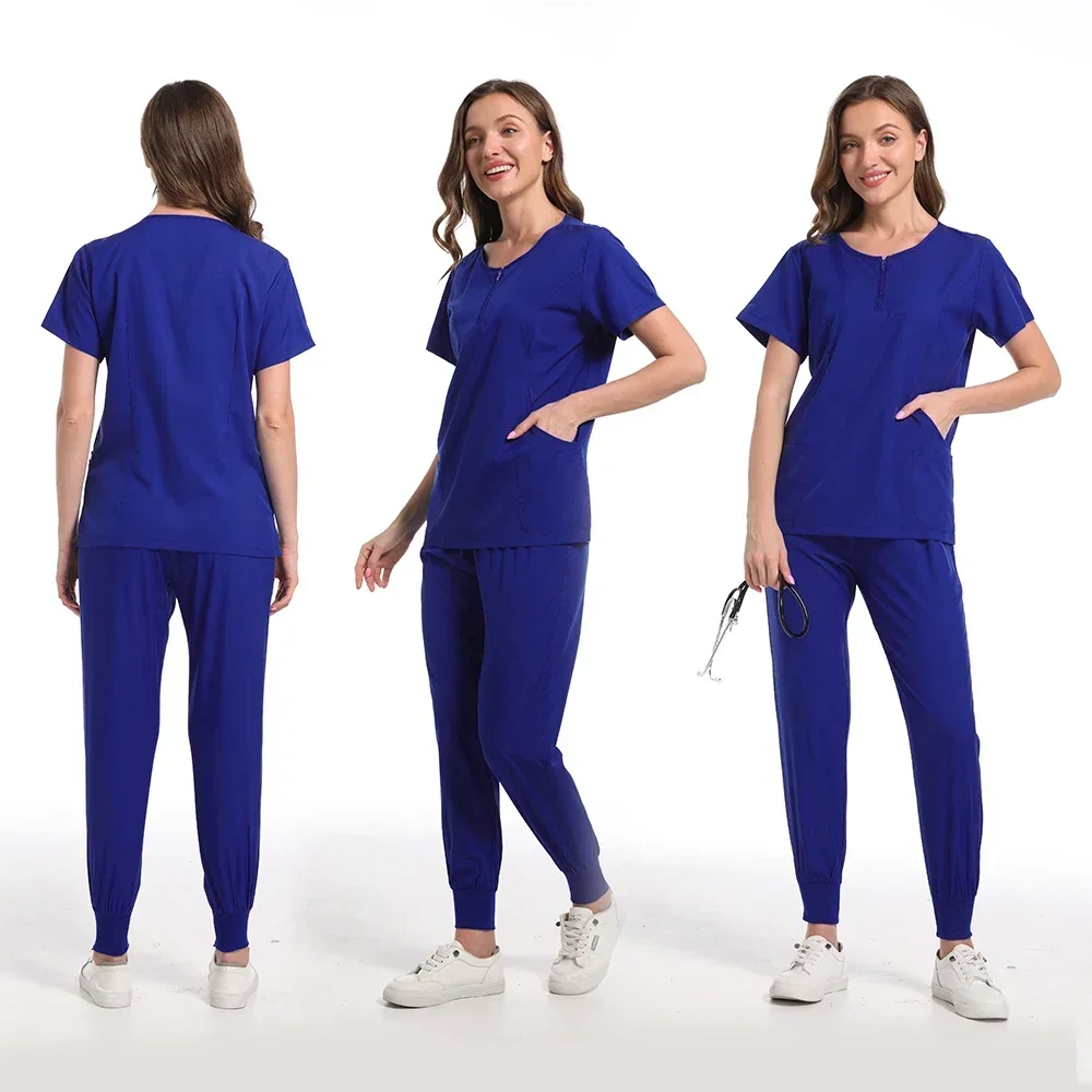 

Surgical Uniforms Woman Scrub Set Medical Nurse Beauty Salon Workwear Clinical Scrubs Top + Pant Spa Doctor Nursing Tunic Suit