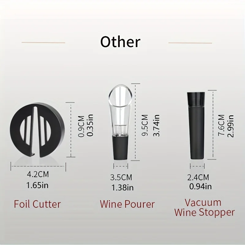ワイン栓抜きセット,ホイルカッター,エアレーター,真空保存機,簡単に開けてお気に入りのアイテムを保存