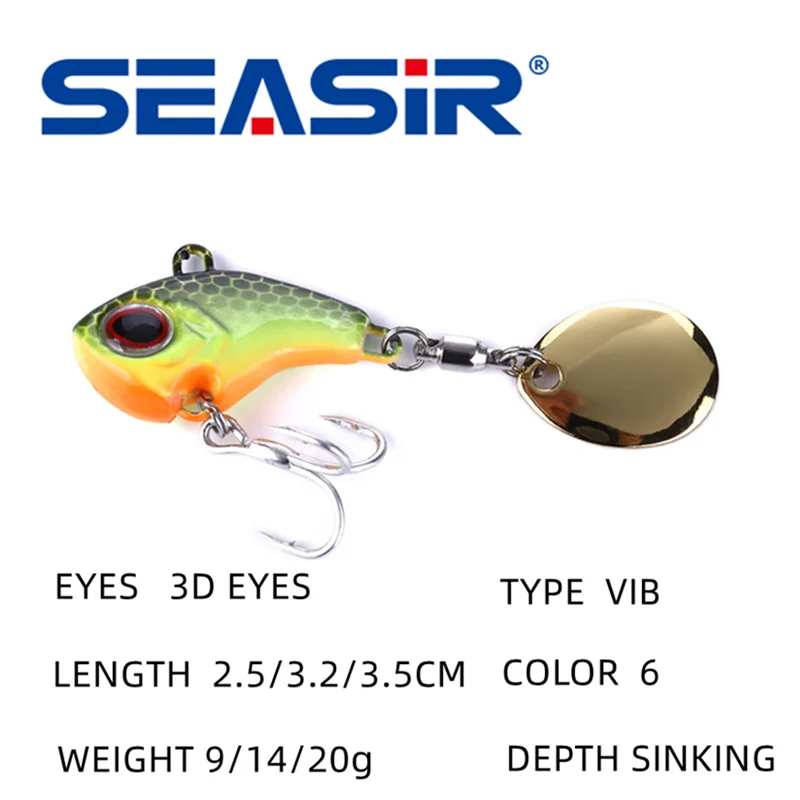 SEASIR VIB Vibration Rotierenden Metall Köder Spinner Löffel Angeln Lockt 9g 14g 20g Jigs Forelle Winter angeln Harte Köder