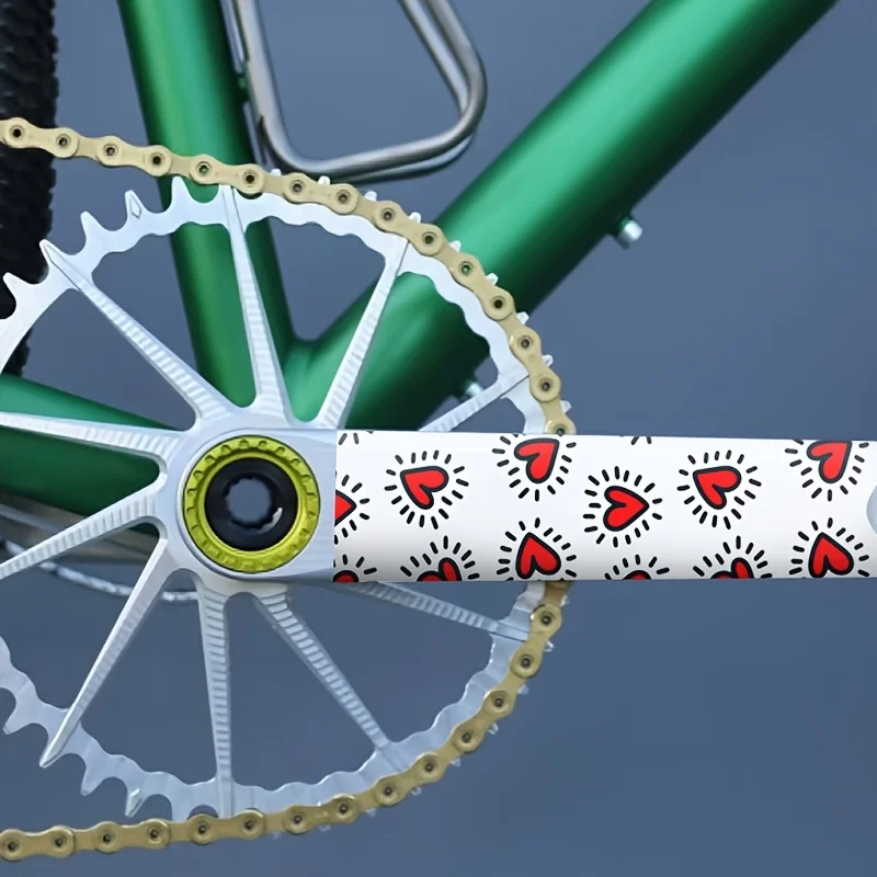 Heart Glow Line Bike Crank Sticker 2PCS Red Vinyl Decal Waterproof Scratch Resistant MTB Road Bicycle Crank Arm Decor