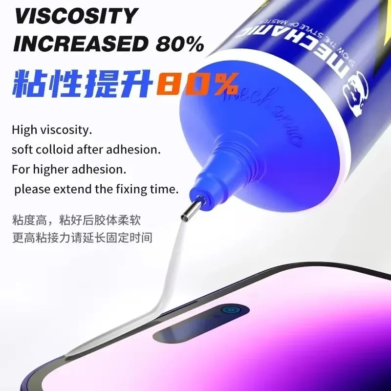 MECHANIC SUPER X 60ml Black/transparent Adhesive Glue Suitable for Mobile Phone Screen Glass Back Cover Nano Adhesive Repair