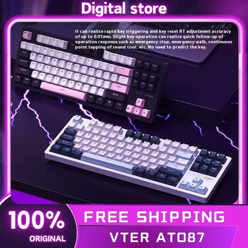 Vter Ato87 Wired Magnetic Switch Mechanical Keyboards 0.125ms Low Latency Valorant Keyboard Customized 8k Gaming Keyboard Gifts