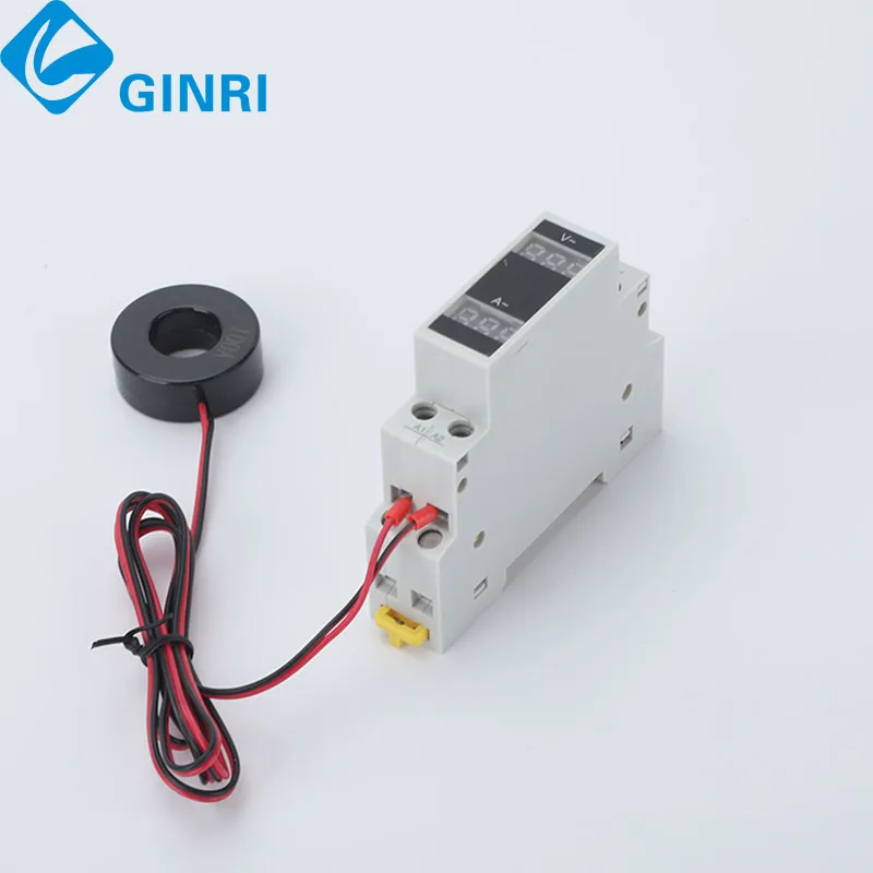 3PCS Voltmeter Ammeter Mini Modular Satu Fasa untuk Rel Din dengan Indikator LED Digital AC 80-500V 220V 380V 100A Pengukur Daya