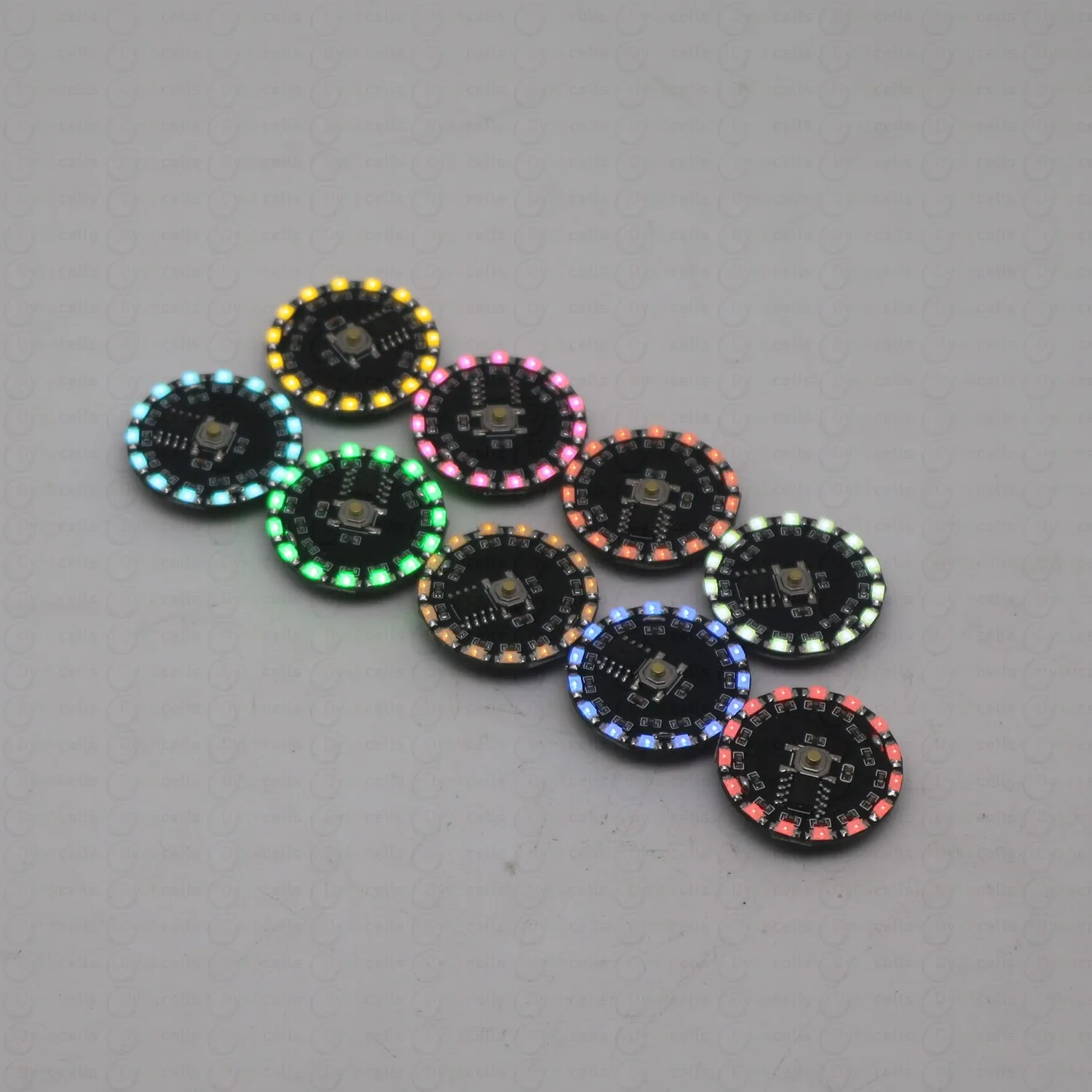 16-режимная кнопка потока света, беспроводная светодиодная лампа CR2032, управление батареей, мигающий градиент, вращающаяся лампа, дыхательные огни, модель игрушки